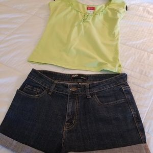 Cut off shorts and top